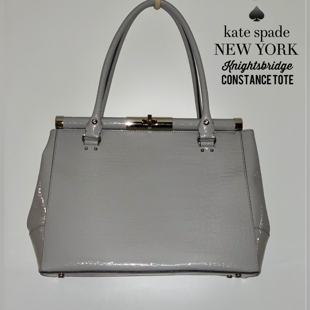Kate Spade Light Gray Croc-Embossed Satchel Knightsbridge Constantine - Picture 2 of 10